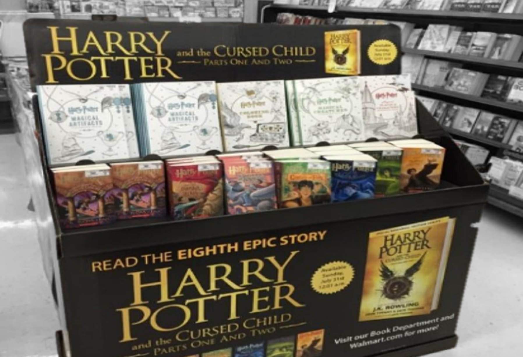 Display for Harry Potter books by J.K. Rowling